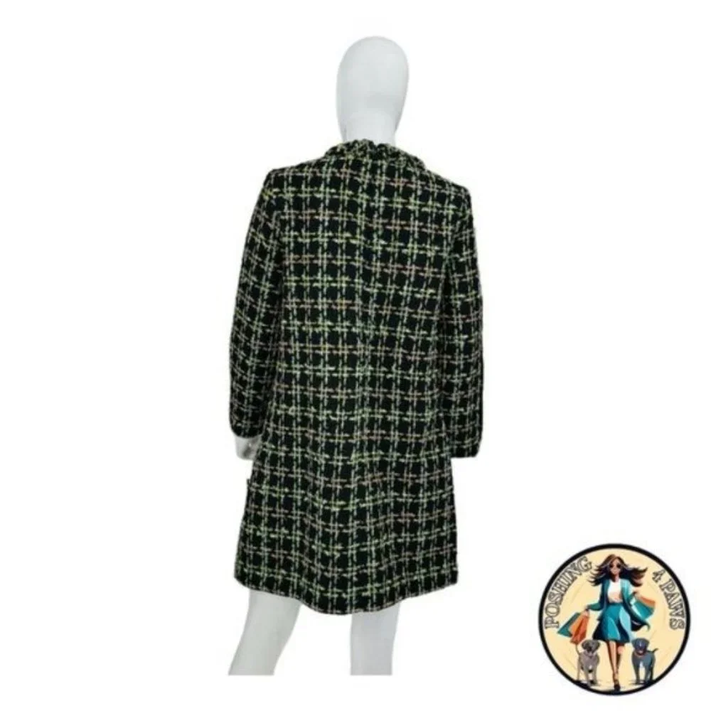 Tuckernuck NEW Holly Tinsel Tweed Long Sleeve Retro Black Jackie Dress Size S - Picture 8 of 14